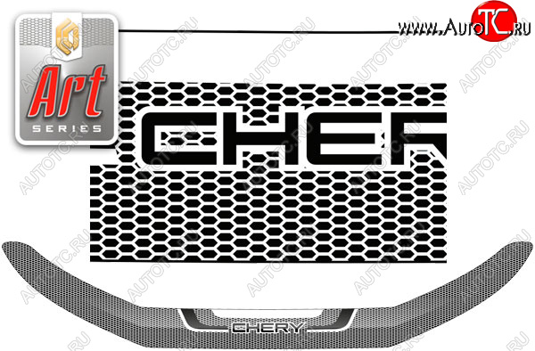 2 199 р. Дефлектор капота CA-Plastic  Chery Tiggo 8 PRO (2021-2025) (Серия Art черная)  с доставкой в г. Майкоп
