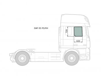 3 999 р. Стекло боковое опускное (Спереди Справа Цвет зеленый) Daf 95 88-08  XF 06-12 XYG DAF-95 FD/RH  с доставкой в г. Майкоп. Увеличить фотографию 1
