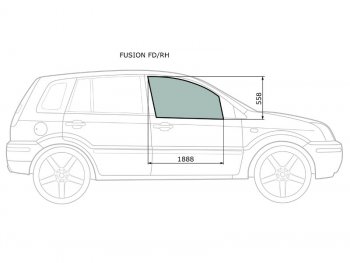 2 599 р. Стекло боковое опускное (Спереди Справа Цвет зеленый) Ford Fusion 02-12 XYG FUSION FD/RH  с доставкой в г. Майкоп. Увеличить фотографию 1