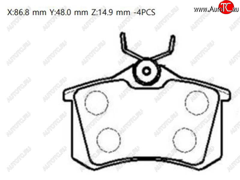 1 659 р. Колодки тормозные зад RH-LH SAT Skoda Octavia A7 дорестайлинг лифтбэк (2012-2017)  с доставкой в г. Майкоп