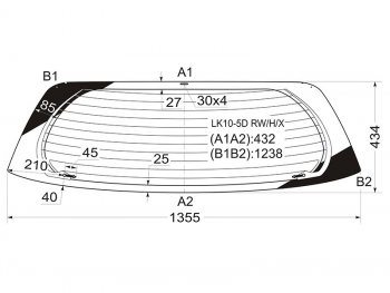 7 349 р. Стекло заднее (Цвет зеленый Обогрев 35D HBK) Toyota Vitz 99-05  Yaris 99-05 XYG LK10-5D RW/H/X  с доставкой в г. Майкоп. Увеличить фотографию 1