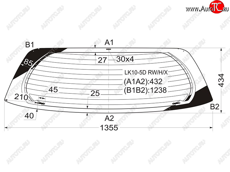 7 349 р. Стекло заднее (Цвет зеленый Обогрев 35D HBK) Toyota Vitz 99-05  Yaris 99-05 XYG LK10-5D RW/H/X  с доставкой в г. Майкоп
