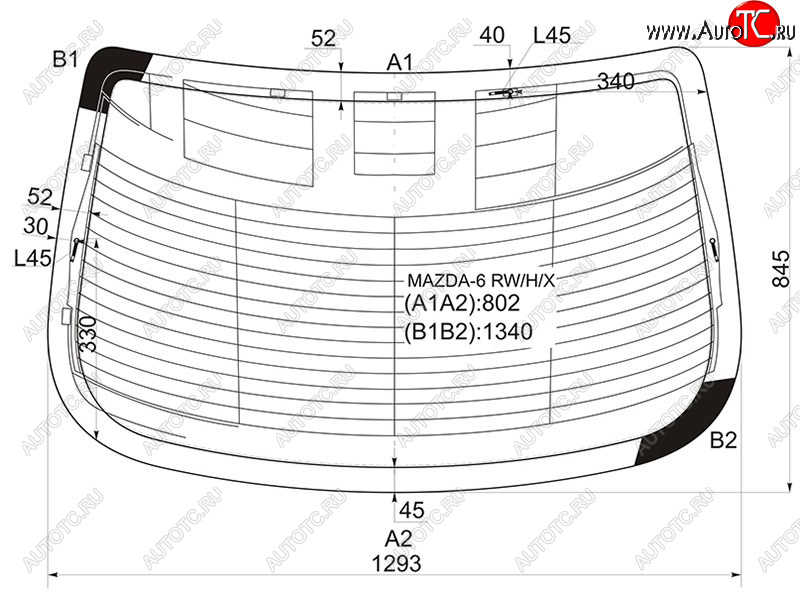 8 499 р. Стекло заднее (Цвет зеленый Обогрев Антенна 4D SED) Mazda 6 02-08  Atenza 02-07 XYG MAZDA-6 RW/H/X  с доставкой в г. Майкоп