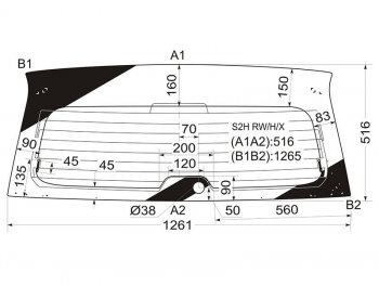 9 599 р. Стекло заднее (Цвет зеленый Обогрев) Honda HR-V 98-07 XYG S2H RW/H/X  с доставкой в г. Майкоп. Увеличить фотографию 1