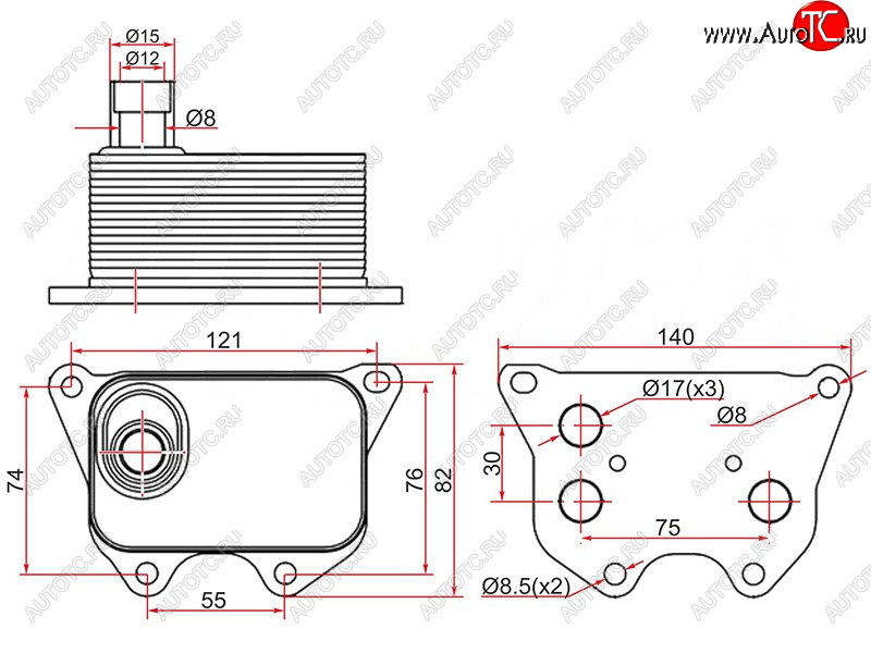 1 869 р. Радиатор масляный AUDI A3 03-A4 07-A5 07-A6 11-Q3 11-Q5 08-SKODA OCTAVIA 04-VOLKSWAGEN AMAROK SAT ST-06J117021D  с доставкой в г. Майкоп