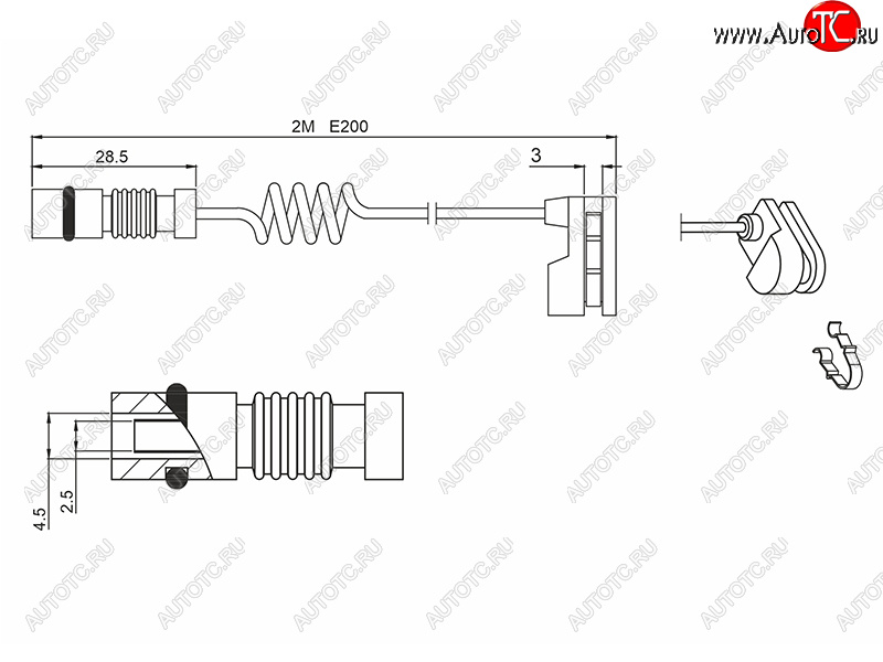 61 р. Датчик износа тормозных колодок передзад MERCEDES SPRINTER 95-06 VITO 96-03 SAT ST-142-0001  с доставкой в г. Майкоп