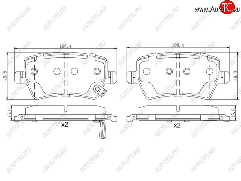 1 059 р. Колодки тормозные задние RH-LH SAT JAC JS4 (2021-2025)  с доставкой в г. Майкоп