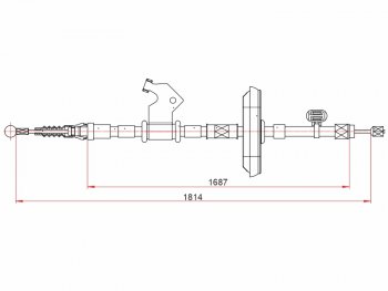 Трос ручного тормоза RH SAT Opel Astra J хэтчбек 5 дв.  рестайлинг (2012-2017) (дисковые тормоза)