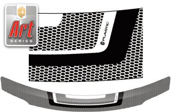 Дефлектор капота CA-Plastic Nissan Serena  C26 (2010-2013) минивэн дорестайлинг (Серия Art черная)