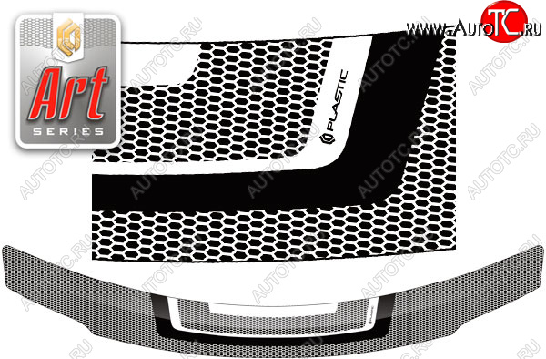 2 199 р. Дефлектор капота CA-Plastic  Nissan Serena  C26 (2010-2013) минивэн дорестайлинг (Серия Art черная)  с доставкой в г. Майкоп