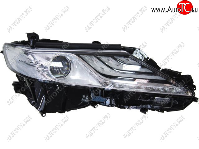 0 р. Правая фара (3 диодные полоски) CHINA Toyota Camry XV70 дорестайлинг (2017-2021)  с доставкой в г. Майкоп