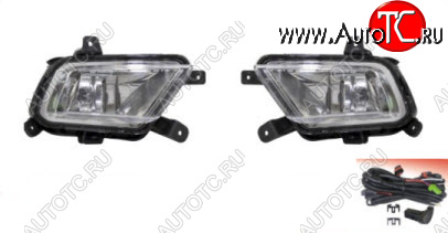 3 499 р. Комплект противотуманных фар (проводка, кнопка, пр-во Китай) BODYPARTS  KIA Rio  2 JB (2009-2011) рестайлинг седан  с доставкой в г. Майкоп