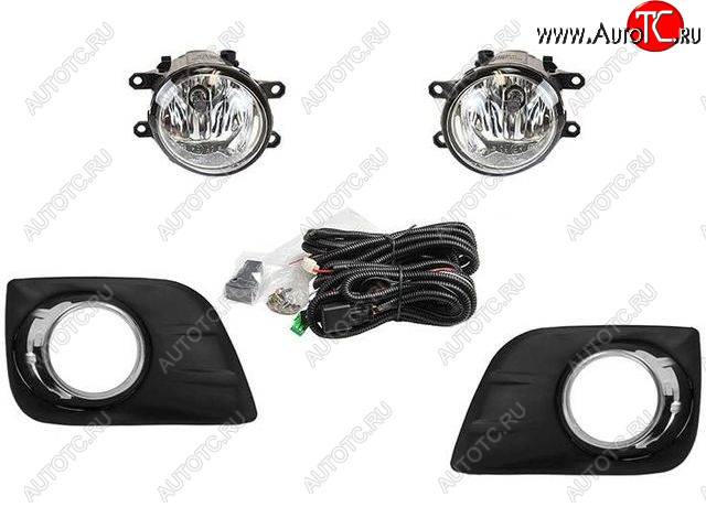 4 199 р. Противотуманные фары комплект (проводка, решетка, пр-во Китай) BodyParts  Toyota Land Cruiser Prado  J150 (2009-2013) дорестайлинг  с доставкой в г. Майкоп