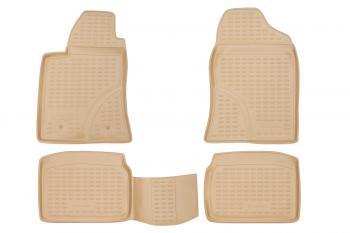 7 999 р. Коврики в салон TOYOTA Avensis 042003-2009, 4 шт. (полиуретан, бежевые)  Тойота Авенсис Element nlc.48.04.212k  с доставкой в г. Майкоп. Увеличить фотографию 1