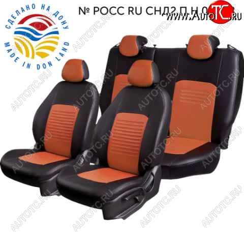 5 999 р. Комплект чехлов сидений Lord Auto(Экокожа)  Chevrolet Aveo ( T200,  T250) (2002-2011) хэтчбек 5 дв, седан, седан рестайлинг, хэтчбек 5 дв рестайлинг (Черный+коричневый)  с доставкой в г. Майкоп