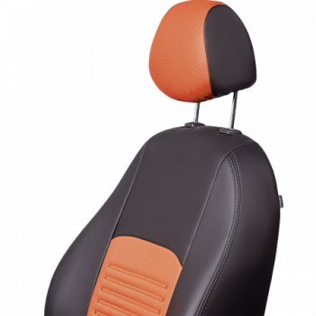 5 999 р. Комплект чехлов сидений Lord Auto(Экокожа)  Chevrolet Aveo ( T200,  T250) (2002-2011) хэтчбек 5 дв, седан, седан рестайлинг, хэтчбек 5 дв рестайлинг (Черный+коричневый)  с доставкой в г. Майкоп. Увеличить фотографию 4