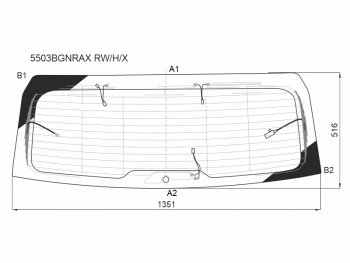 13 749 р. Стекло заднее (Цвет зеленый Обогрев Антенна) Mercedes-Benz GLE 18- XYG 5503BGNRAX RW/H/X  с доставкой в г. Майкоп. Увеличить фотографию 1