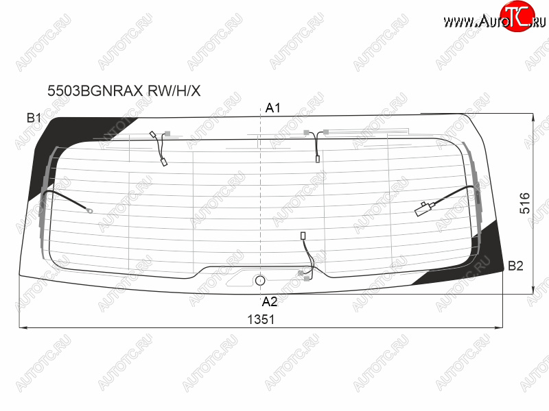 13 749 р. Стекло заднее (Цвет зеленый Обогрев Антенна) Mercedes-Benz GLE 18- XYG 5503BGNRAX RW/H/X  с доставкой в г. Майкоп