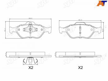 Колодки тормозные перед FL-FR SAT Mazda Demio 2 DY дорестайлинг (2002-2005)