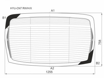10 999 р. Стекло заднее (Цвет зеленый Обогрев Антенна) Hyundai Elantra 20-23 XYG HYU-CN7 RW/H/X  с доставкой в г. Майкоп. Увеличить фотографию 1