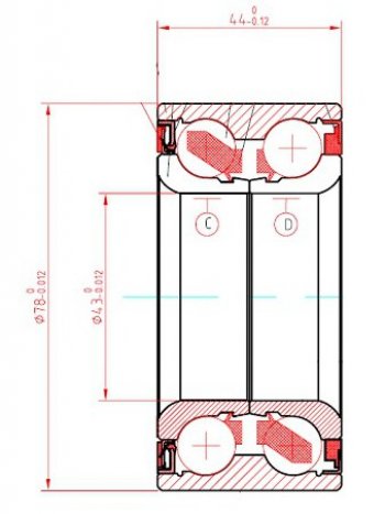 1 349 р. Подшипник передней ступицы HONDA CIVIC FKFDFN 06- SAT ST-44300-SNA-951  с доставкой в г. Майкоп. Увеличить фотографию 1