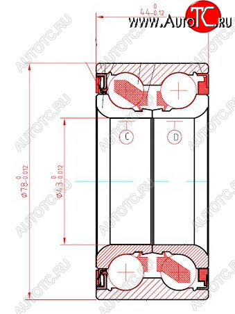 1 349 р. Подшипник передней ступицы HONDA CIVIC FKFDFN 06- SAT ST-44300-SNA-951  с доставкой в г. Майкоп
