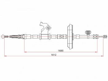 Трос ручного тормоза LH SAT Opel Astra J хэтчбек 5 дв.  рестайлинг (2012-2017) (дисковые тормоза)