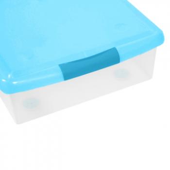 2 869 р. Короб для хранения IRIS THIN BOX 34л, прозрачный-голубой  ug-725b  с доставкой в г. Майкоп. Увеличить фотографию 5
