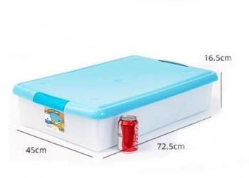 2 869 р. Короб для хранения IRIS THIN BOX 34л, прозрачный-голубой  ug-725b  с доставкой в г. Майкоп. Увеличить фотографию 7