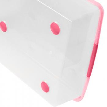 2 869 р. Короб для хранения IRIS THIN BOX 34л, прозрачный-розовый  ug-725p  с доставкой в г. Майкоп. Увеличить фотографию 6