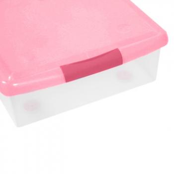 2 869 р. Короб для хранения IRIS THIN BOX 34л, прозрачный-розовый  ug-725p  с доставкой в г. Майкоп. Увеличить фотографию 5