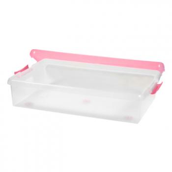 2 869 р. Короб для хранения IRIS THIN BOX 34л, прозрачный-розовый  ug-725p  с доставкой в г. Майкоп. Увеличить фотографию 4