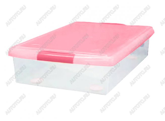 2 869 р. Короб для хранения IRIS THIN BOX 34л, прозрачный-розовый  ug-725p  с доставкой в г. Майкоп