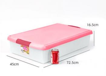 2 869 р. Короб для хранения IRIS THIN BOX 34л, прозрачный-розовый  ug-725p  с доставкой в г. Майкоп. Увеличить фотографию 7