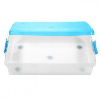 3 969 р. Короб для хранения IRIS THIN BOX 85л, прозрачный-голубой  ug-850b  с доставкой в г. Майкоп. Увеличить фотографию 3