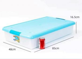 3 969 р. Короб для хранения IRIS THIN BOX 85л, прозрачный-голубой  ug-850b  с доставкой в г. Майкоп. Увеличить фотографию 6