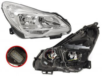 18 749 р. Фара OPEL CORSA 11-14 RH хром с электрокорректором                                                   DEPO 442-1169RMLDEM1  с доставкой в г. Майкоп. Увеличить фотографию 1
