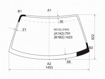 5 999 р. Стекло лобовое Toyota Corolla Levin 95-00  Sprinter Trueno 95-00 XYG KE122 LFW/X  с доставкой в г. Майкоп. Увеличить фотографию 1