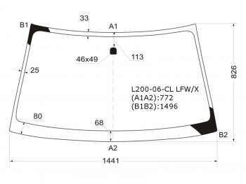 4 799 р. Стекло лобовое Mitsubishi L200 07-16  Pajero Sport 08-17  Triton 06-11 XYG L200-06-CL LFW/X  с доставкой в г. Майкоп. Увеличить фотографию 1