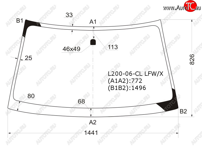4 799 р. Стекло лобовое Mitsubishi L200 07-16  Pajero Sport 08-17  Triton 06-11 XYG L200-06-CL LFW/X  с доставкой в г. Майкоп