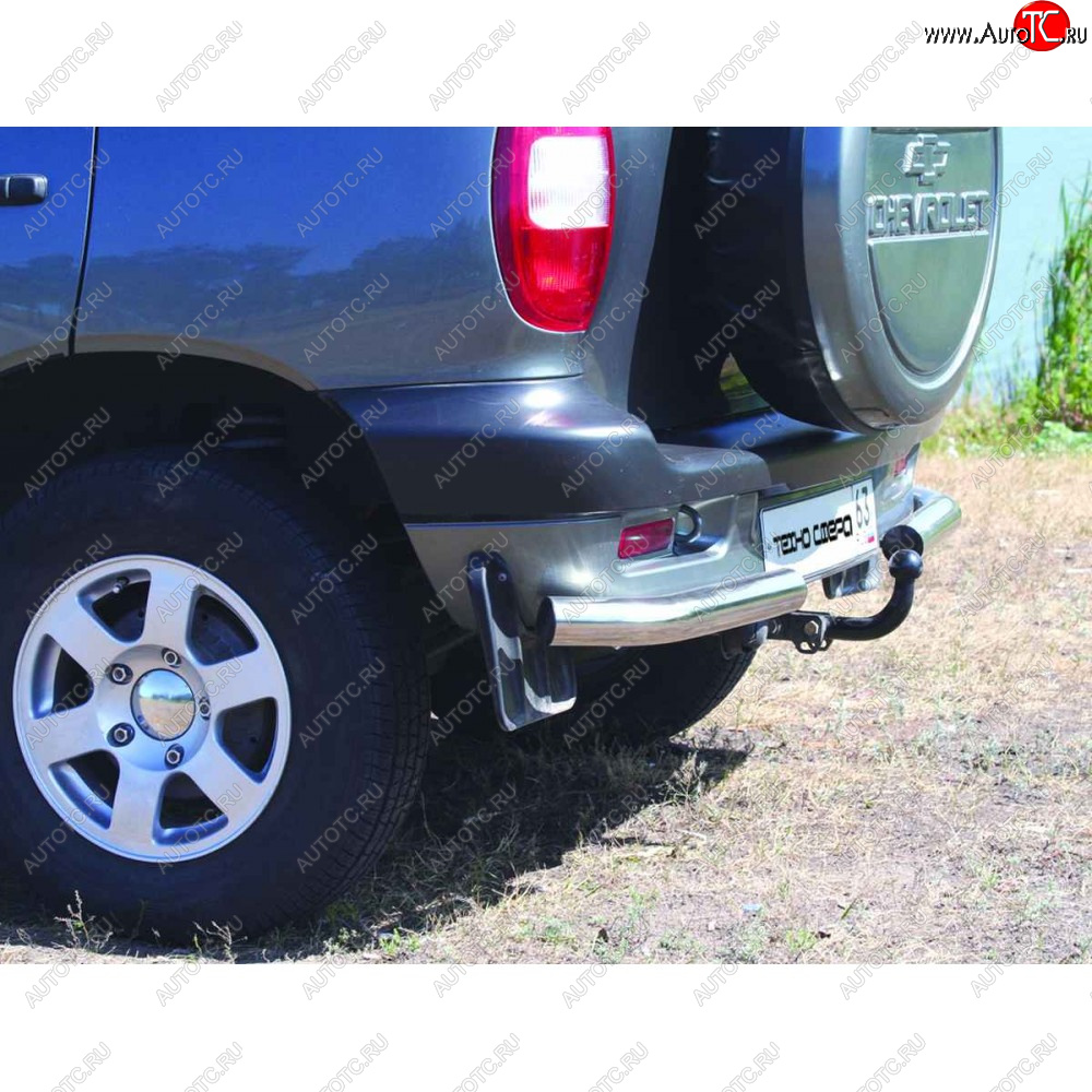 13 899 р. Защита заднего бампера нержавейка Уголки, цельные d63.5, Техно Сфера Лада 2123 (Нива Шевроле) 1 рестайлинг (2009-2020) (Нержавейка)  с доставкой в г. Майкоп