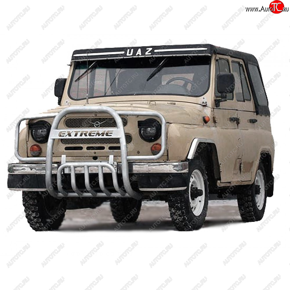 8 699 р. Защита переда с ушами, Техно Сфера  Уаз 315195 Хантер (2003-2025) (Белая)  с доставкой в г. Майкоп