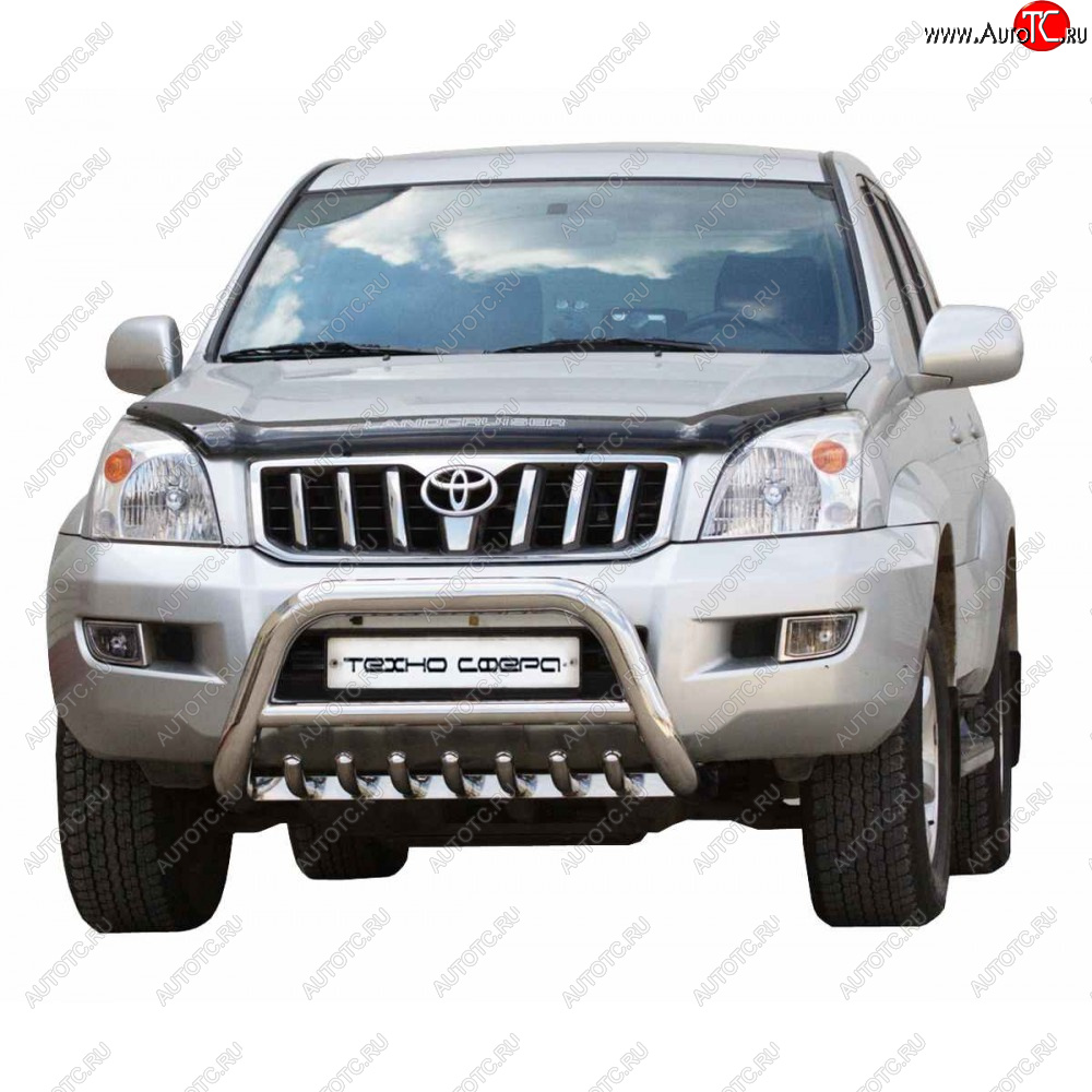39 999 р. Передок низкий с защитой двигателя d63.5, Техно Сфера  Toyota Land Cruiser Prado  J120 (2002-2009) (Нержавейка)  с доставкой в г. Майкоп