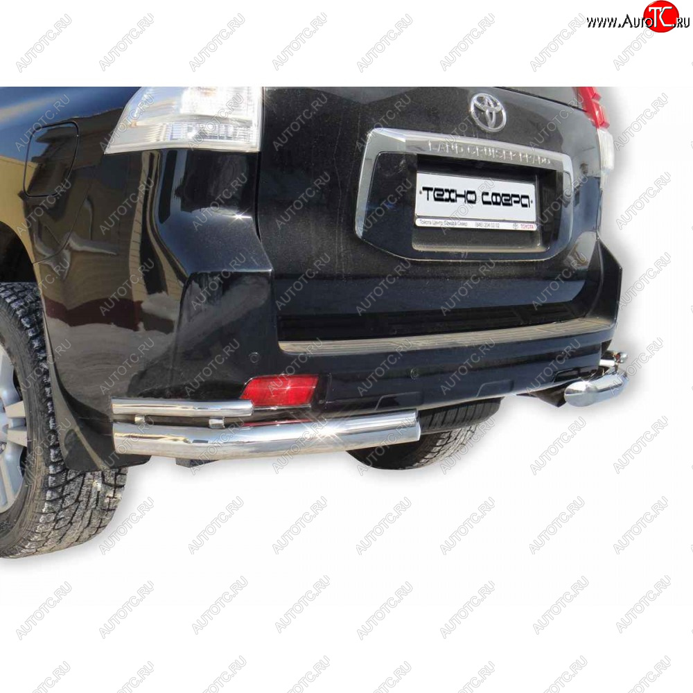 30 999 р. Защита заднего бампера нержавейка d76 (Уголки двойные), Техно Сфера Toyota Land Cruiser Prado J150 1-ый рестайлинг (2013-2017) (нержавейка)  с доставкой в г. Майкоп