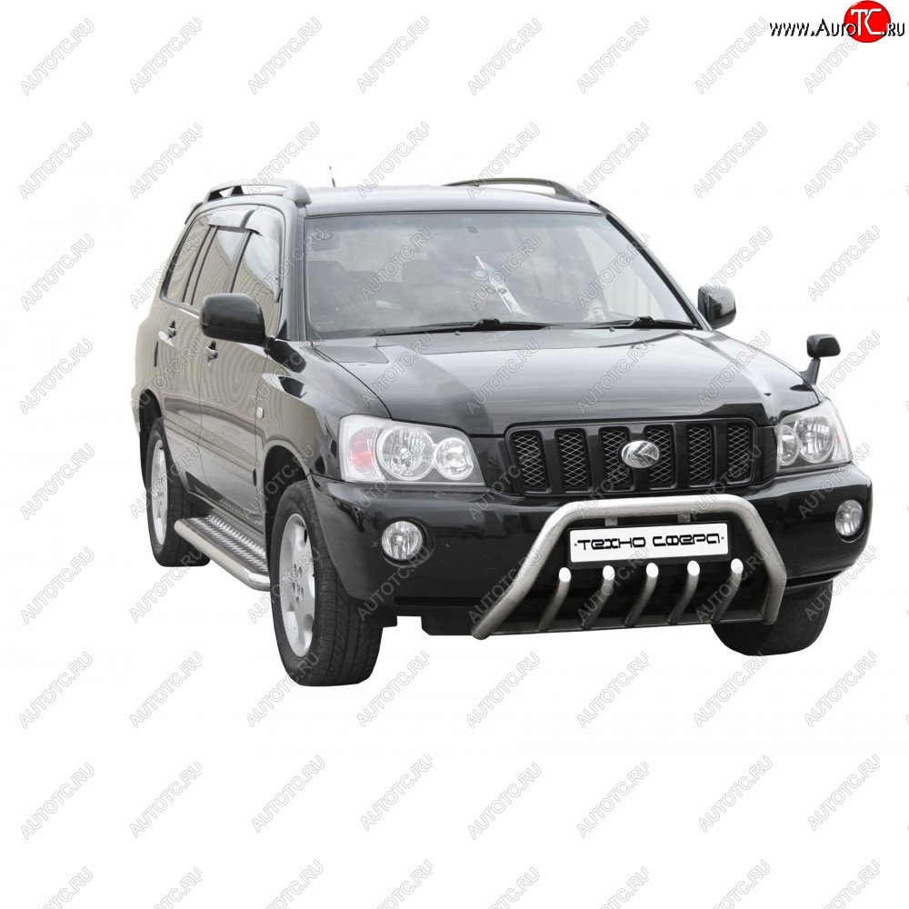 30 999 р. Защита порогов труба с проступью нержавейка d76, Техно сфера  Toyota Kluger  XU20 (2000-2003) дорестайлинг (Нержавейка)  с доставкой в г. Майкоп