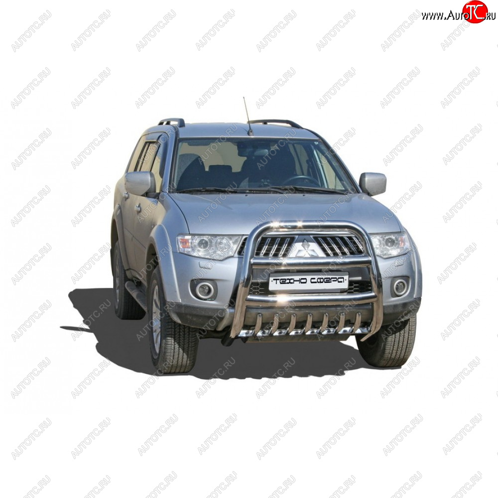 44 899 р. Передок высокий с защитой двигателя d63, Техно Сфера  Mitsubishi Pajero Sport  PB (2008-2017) дорестайлинг, рестайлинг (Нержавейка)  с доставкой в г. Майкоп