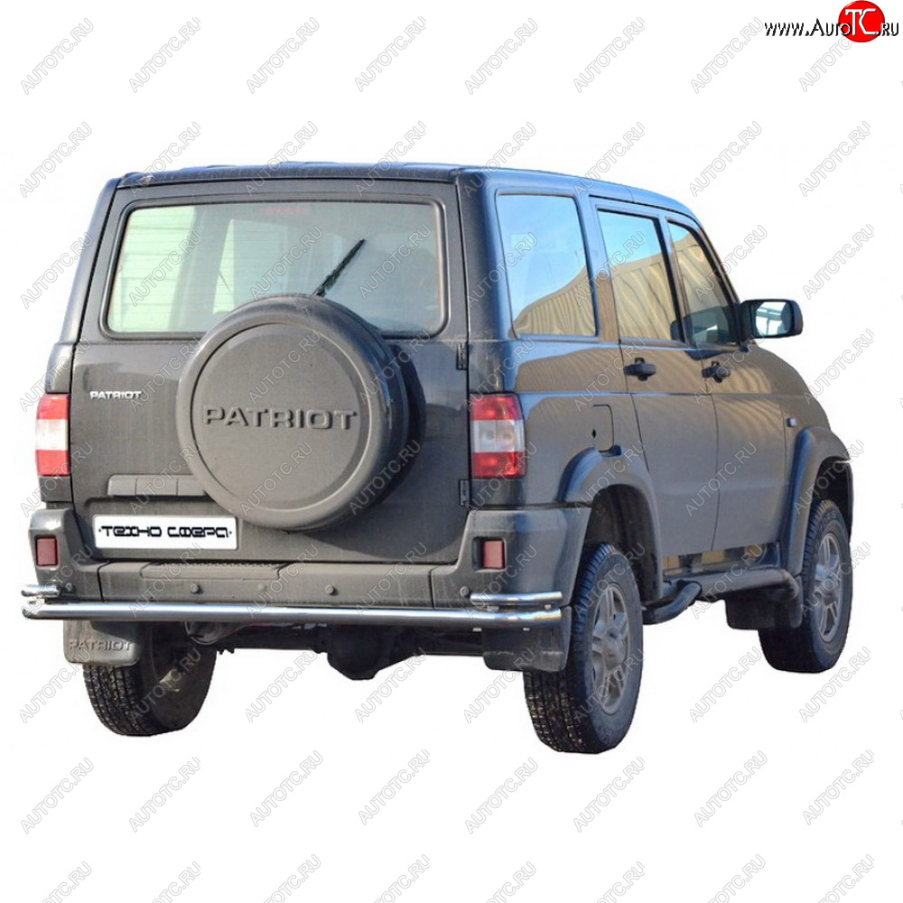 20 799 р. Защита заднего бампера нержавейка d63.5 (Труба с уголками), Техно Сфера Уаз Патриот 23632 1 рестайлинг пикап (2014-2016)  с доставкой в г. Майкоп