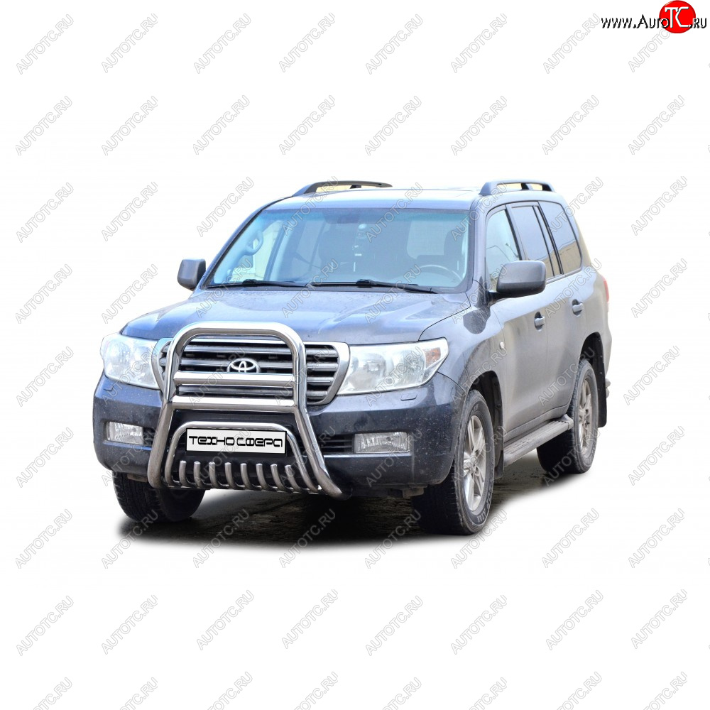 16 799 р. Передок нержавейка d63.5, Техно Сфера Toyota Land Cruiser 200 1-ый рестайлинг (2012-2015) (Нержавейка)  с доставкой в г. Майкоп