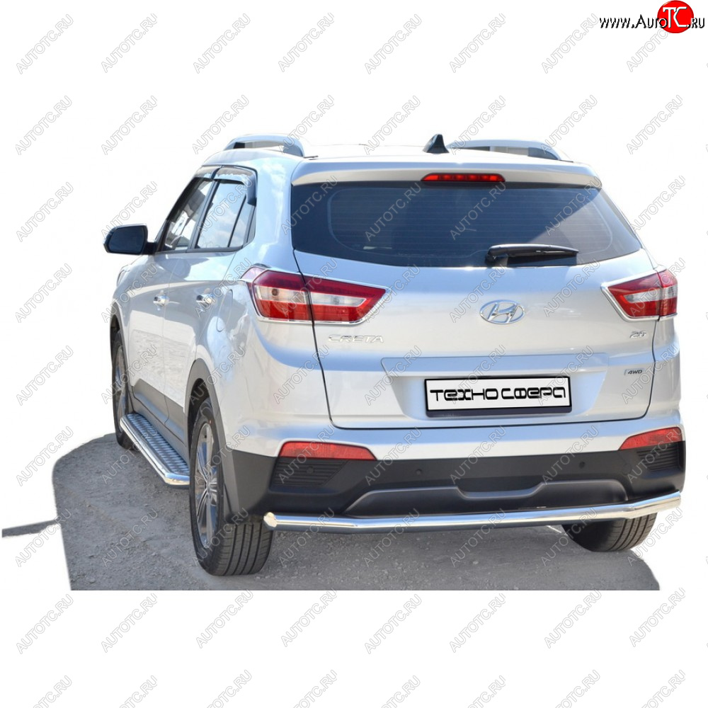 28 899 р. Защита порогов с алюминиевым листом нержавейка d63,5, Техно Сфера Hyundai Creta GS дорестайлинг (2015-2019)  с доставкой в г. Майкоп