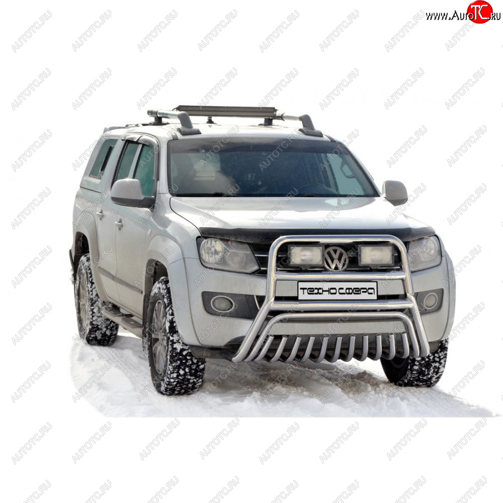 48 899 р. Передок высокий нержавейка d63.5, Техно Сфера  Volkswagen Amarok (2009-2022) дорестайлинг, рестайлинг (Нержавейка)  с доставкой в г. Майкоп